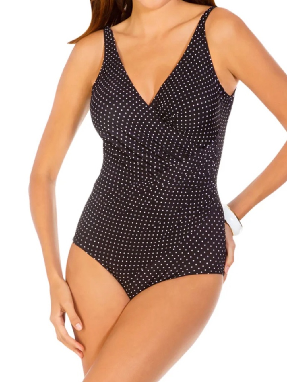 Miraclesuit Oceanus One Piece in Pin Point size 16W